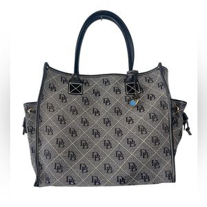 Dooney & Bourke Large Grey/Black Monogram Tote